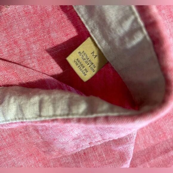 Tasso Elba Island Linen Blend Button Shirt Men's XL Teal Long Roll Tab Sleeve - Picture 4 of 6